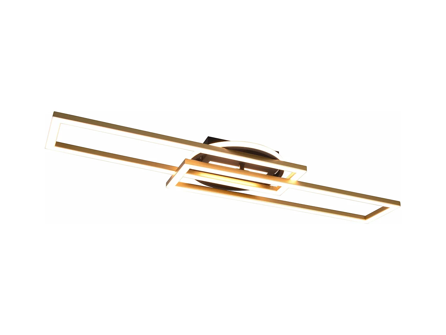 Plafoniera LED orientabile, base illuminata, nero e oro, L 90 cm, Twister