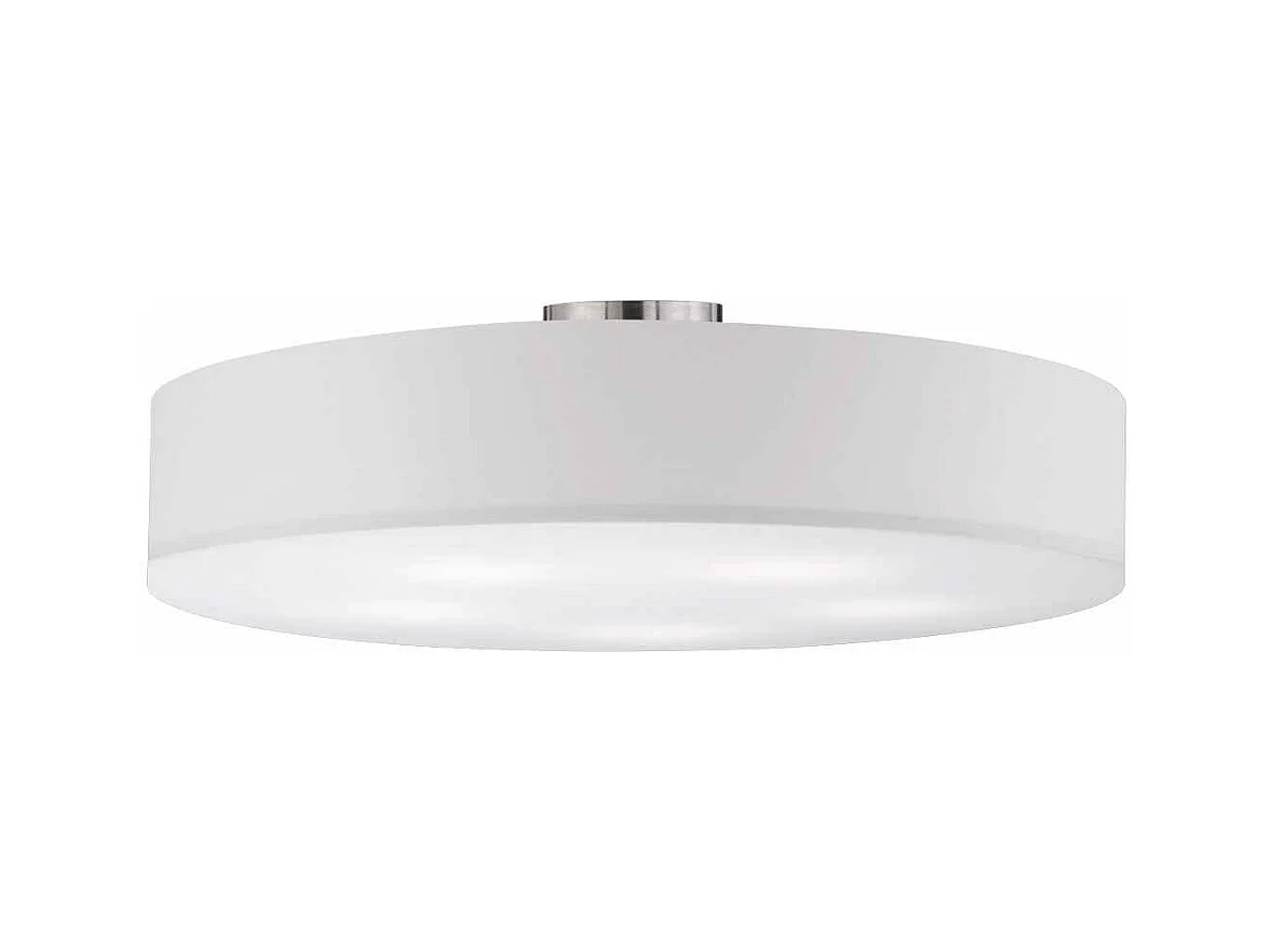 Plafoniera tonda 5 luci, metallo e tessuto, bianco, D 65 cm, Hotel