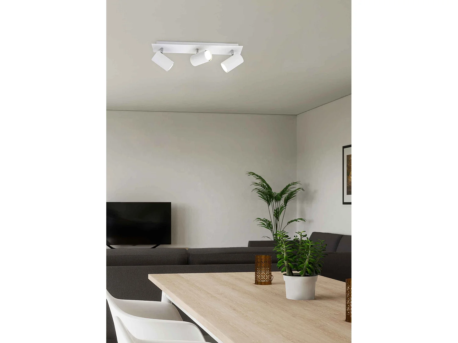 Barra 3 spots cilindro, acciaio, bianco,48 cm, Marley