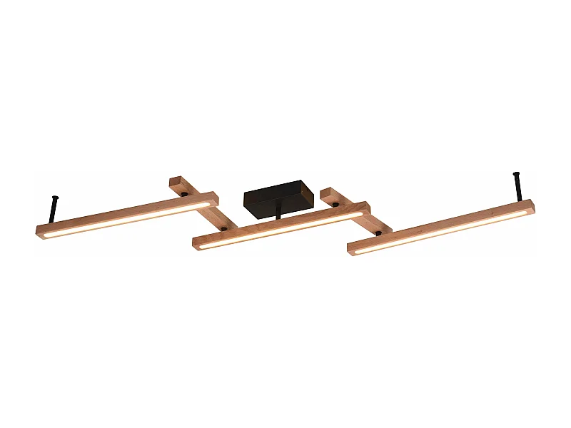 Lampada a sospensione LED 3 barre, legno, L 180 cm, Bellari