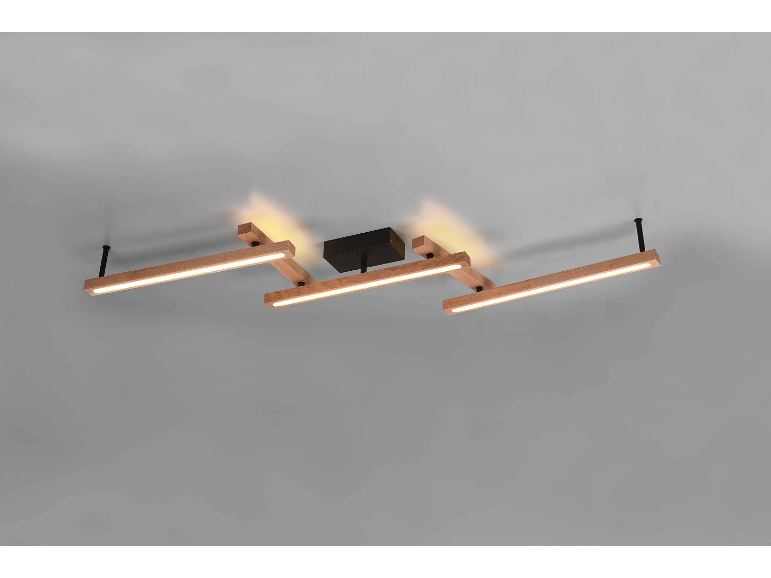 Lampada a sospensione LED 3 barre, legno, L 180 cm, Bellari