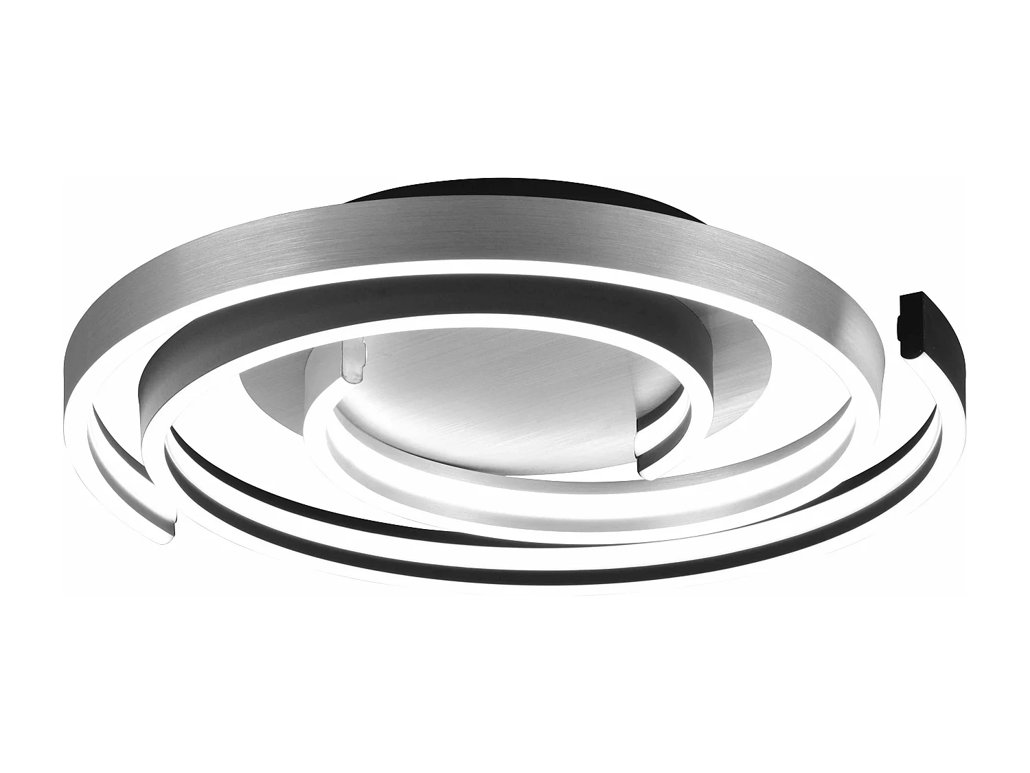 Plafoniera LED spirale, metallo, alluminio e nero, D 50 cm, Caya