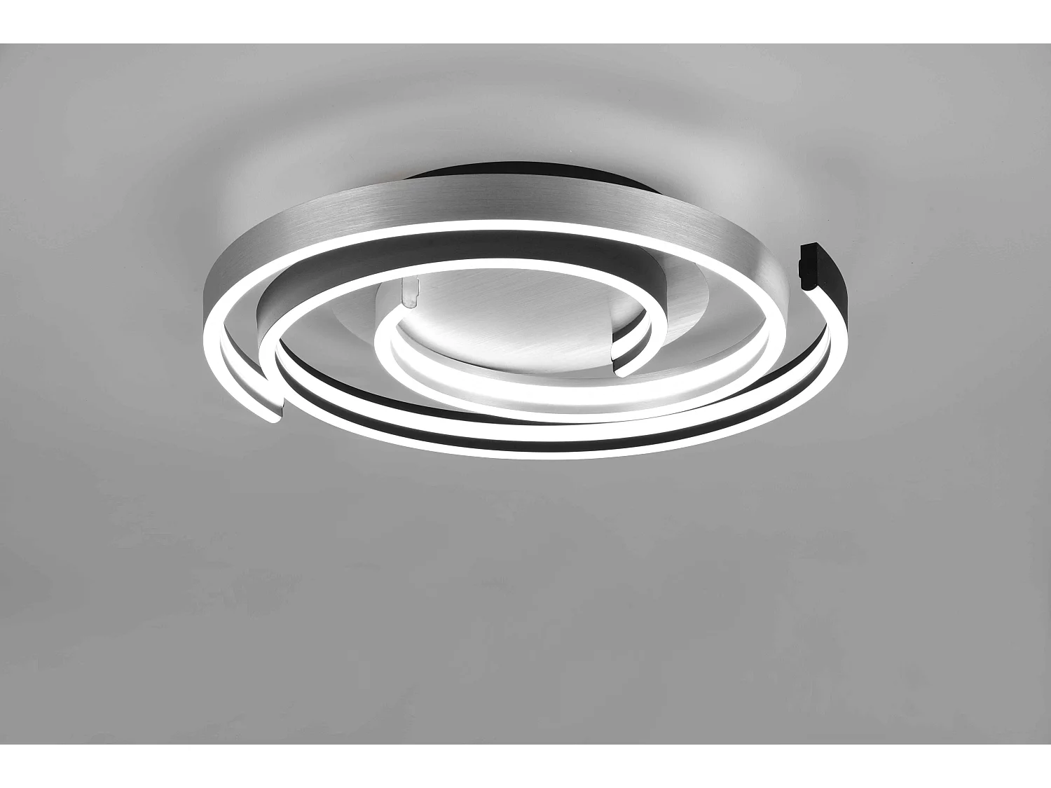 Plafoniera LED spirale, metallo, alluminio e nero, D 50 cm, Caya