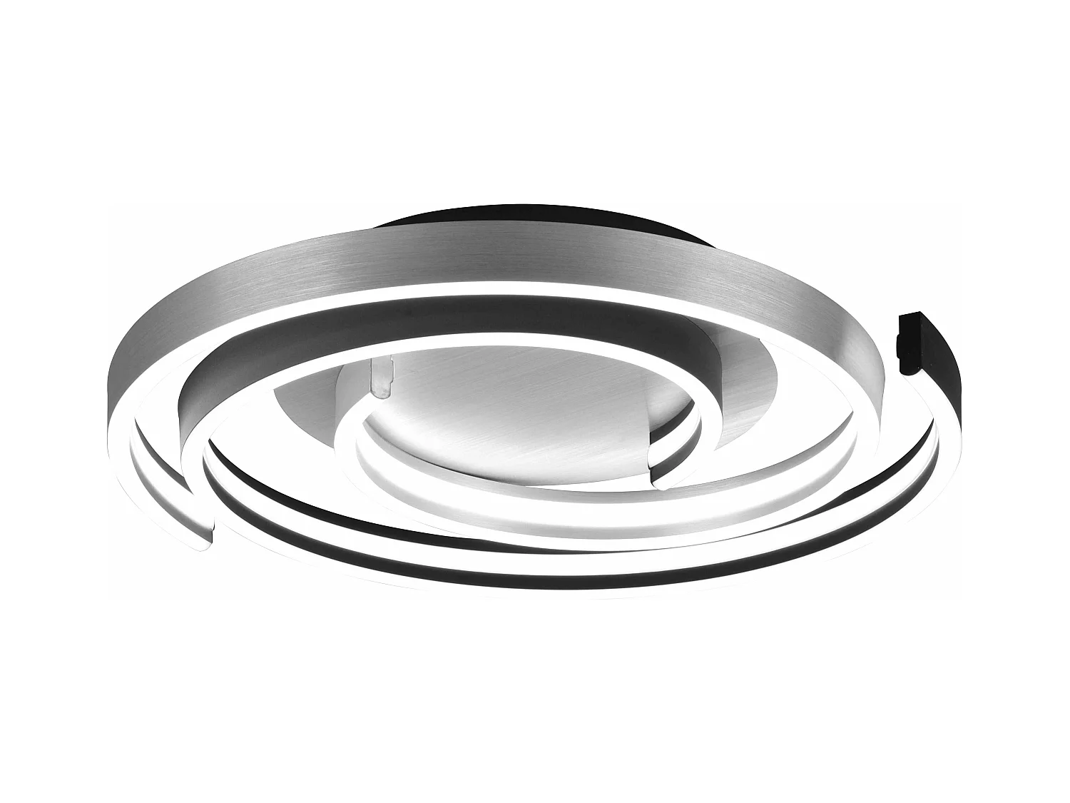 Plafoniera LED spirale, metallo, alluminio e nero, D 50 cm, Caya