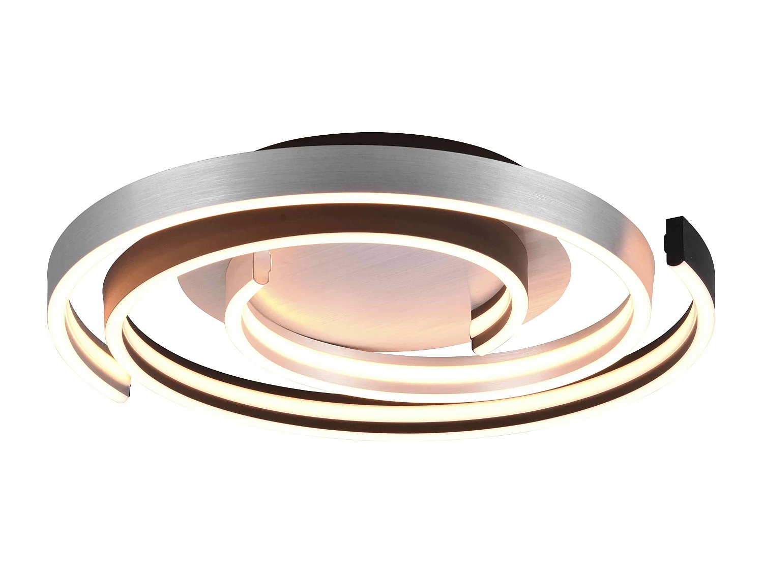 Plafoniera LED spirale, metallo, alluminio e nero, D 50 cm, Caya