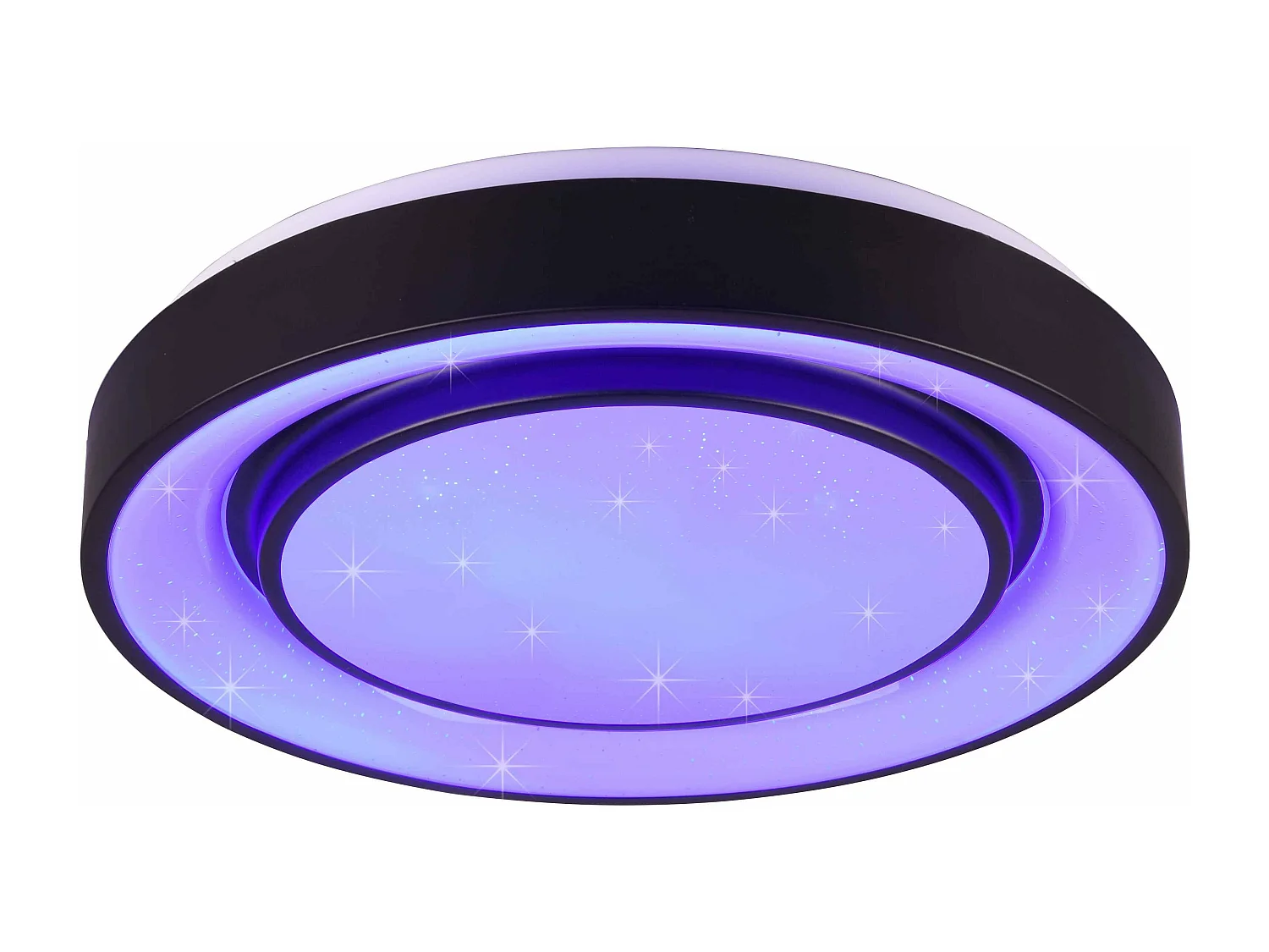 Plafoniera LED effetto cielo stellato, bordo nero, D 38 cm, Mona