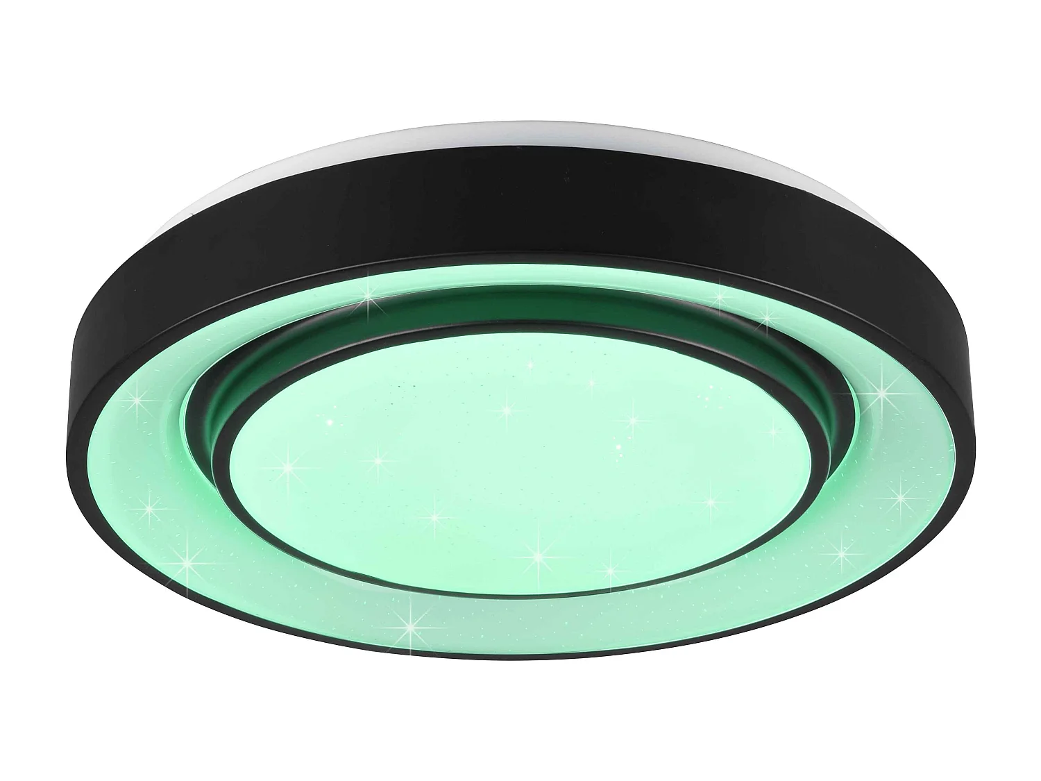 Plafoniera LED effetto cielo stellato, bordo nero, D 38 cm, Mona