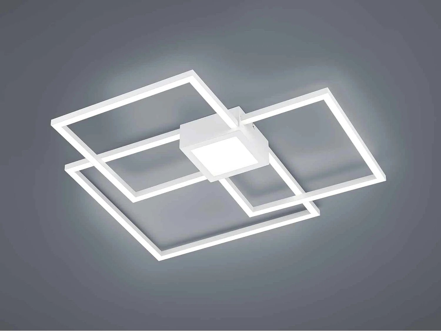 Plafoniera LED triplo quadrato, metallo, bianco, 65x65 cm, Hydra