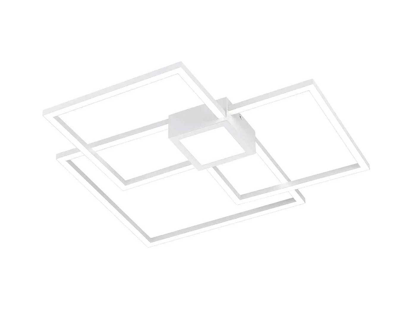 Plafoniera LED triplo quadrato, metallo, bianco, 65x65 cm, Hydra