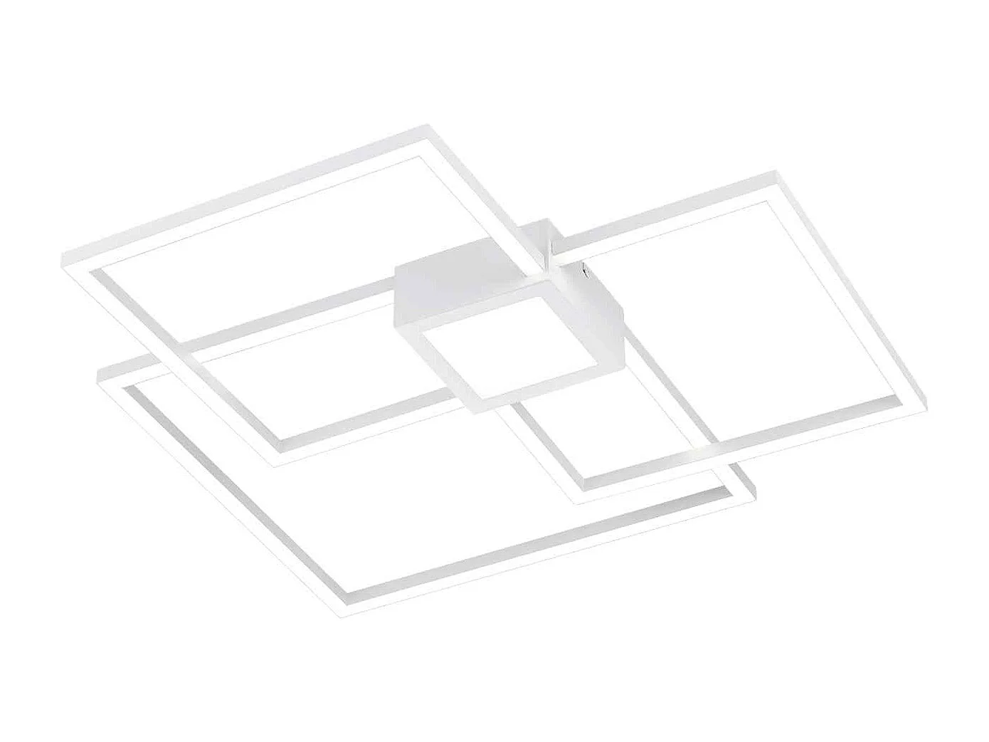Plafoniera LED triplo quadrato, metallo, bianco, 65x65 cm, Hydra