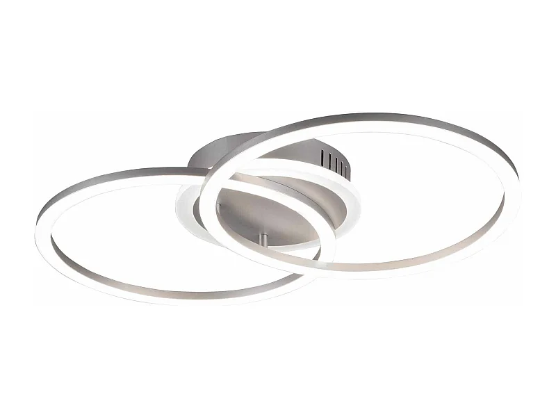 Plafoniera LED doppio cerchio, metallo, alluminio, L 50 cm, Venida