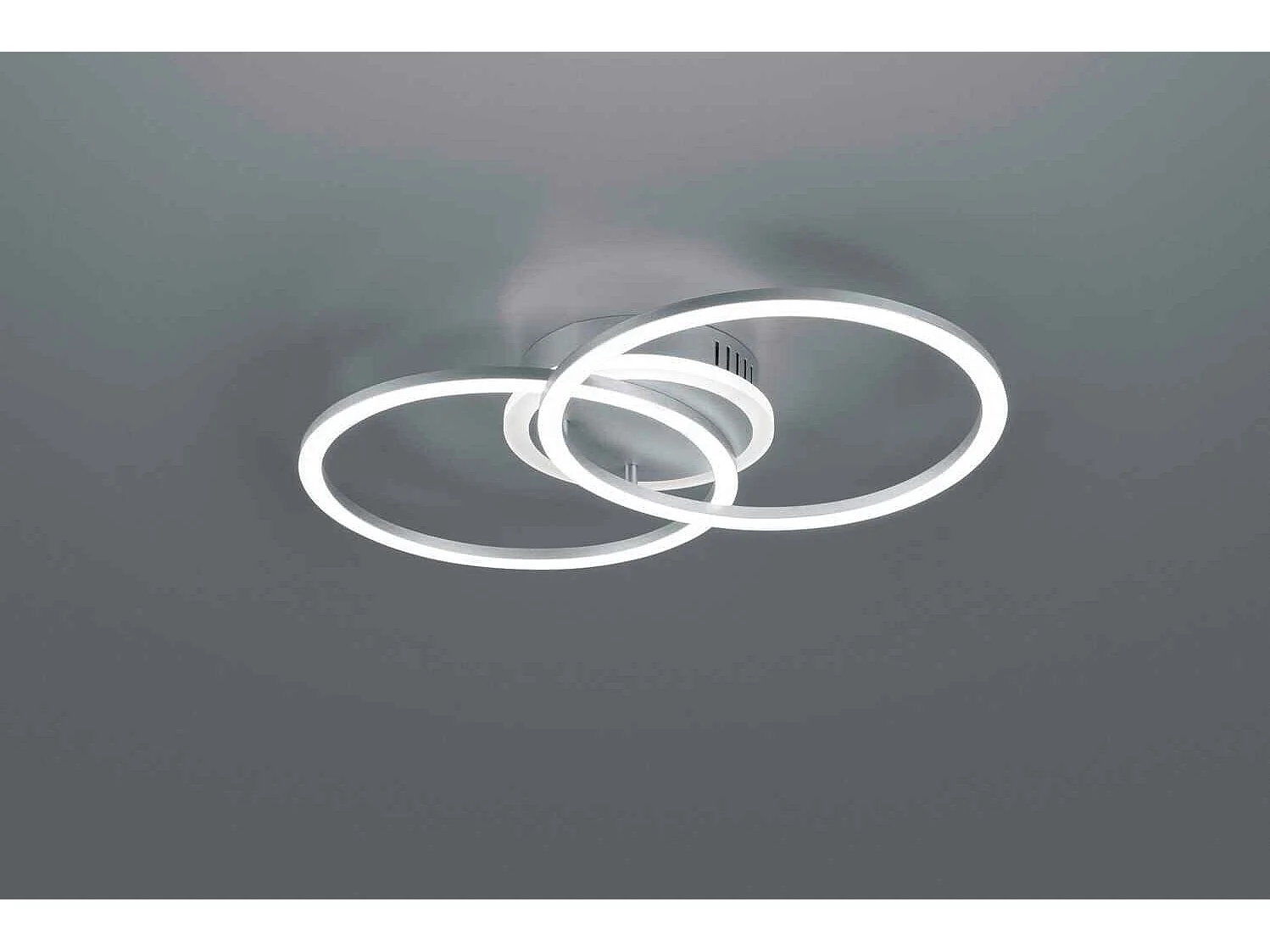Plafoniera LED doppio cerchio, metallo, alluminio, L 50 cm, Venida