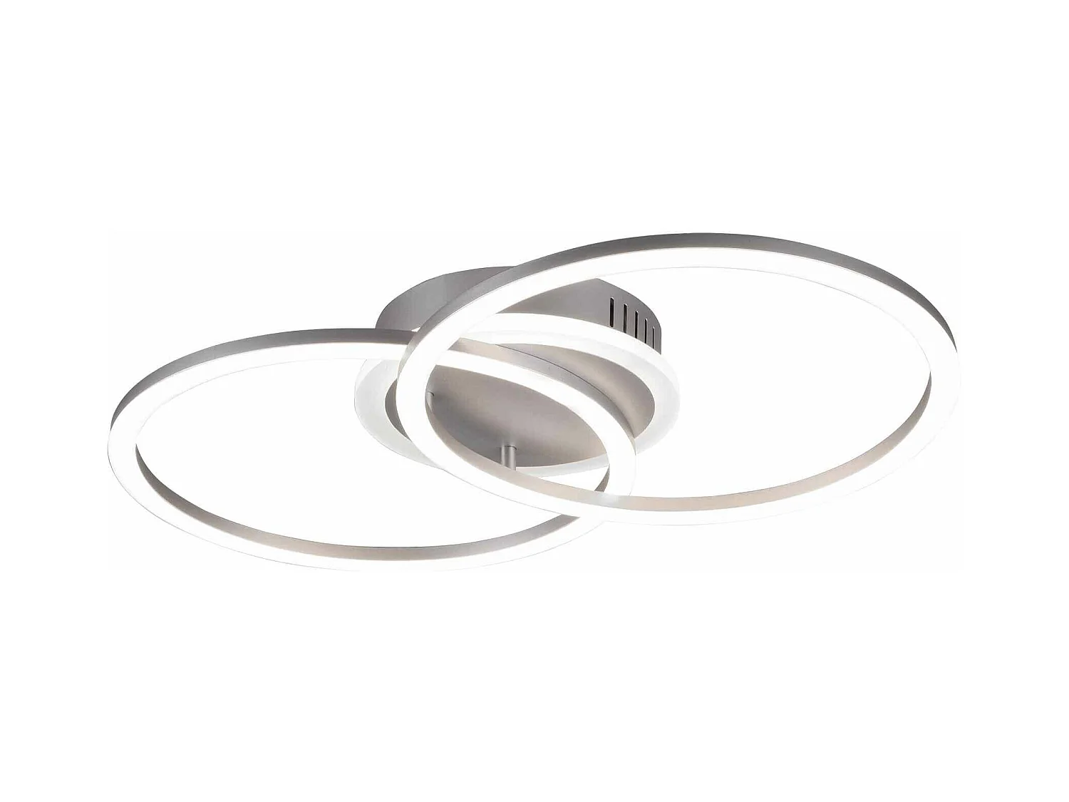Plafoniera LED doppio cerchio, metallo, alluminio, L 50 cm, Venida