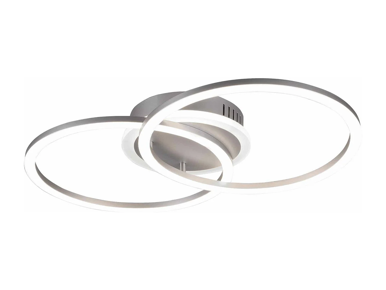 Plafoniera LED doppio cerchio, metallo, alluminio, L 50 cm, Venida