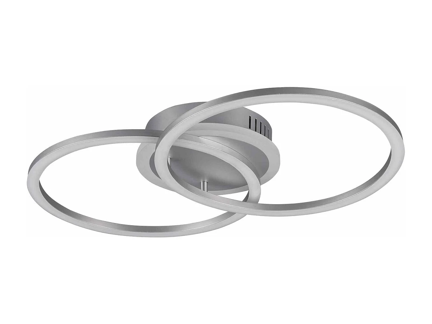 Plafoniera LED doppio cerchio, metallo, alluminio, L 50 cm, Venida