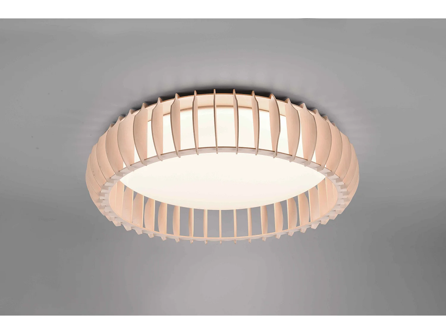 Plafoniera LED, struttura legno, D 60 cm, Monte