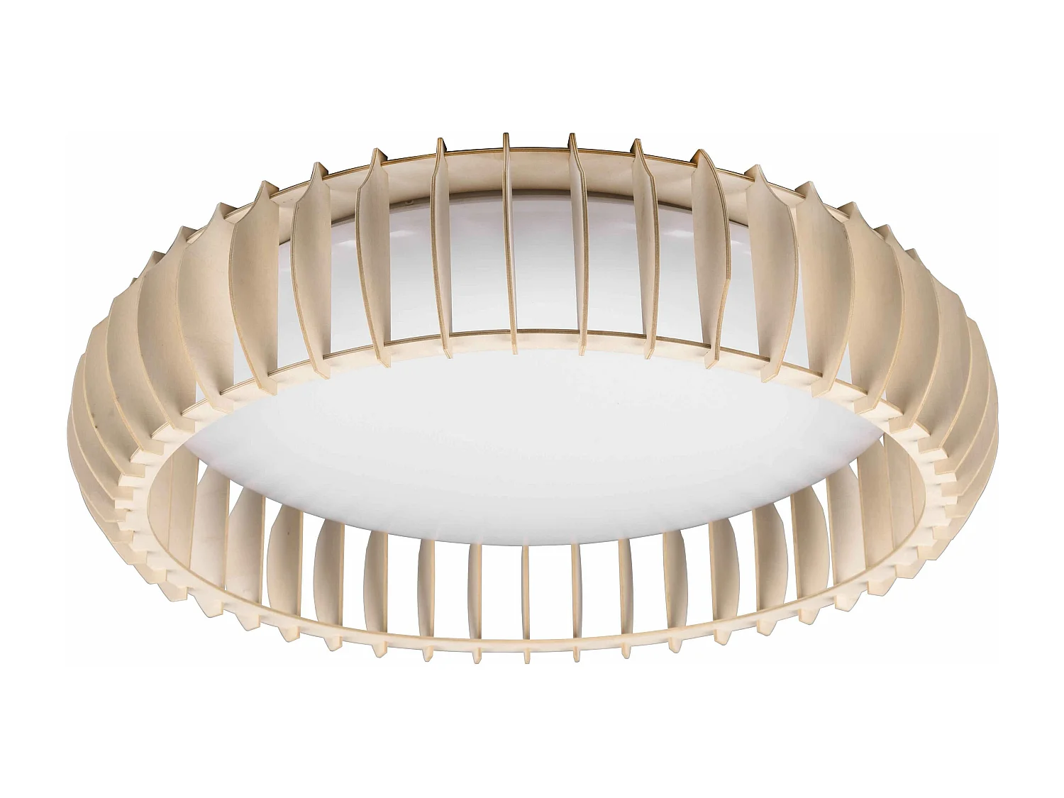 Plafoniera LED, struttura legno, D 60 cm, Monte