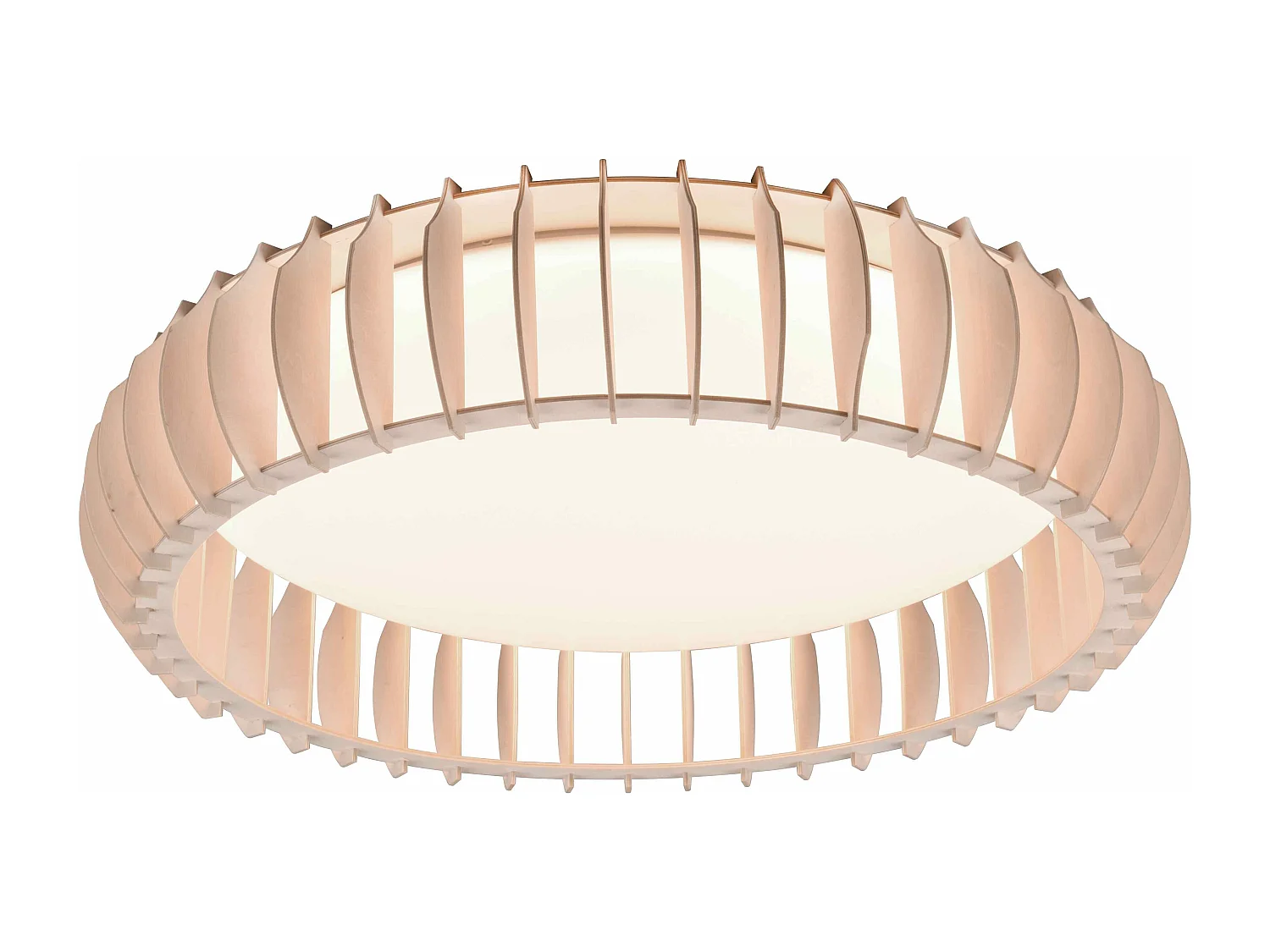 Plafoniera LED, struttura legno, D 60 cm, Monte