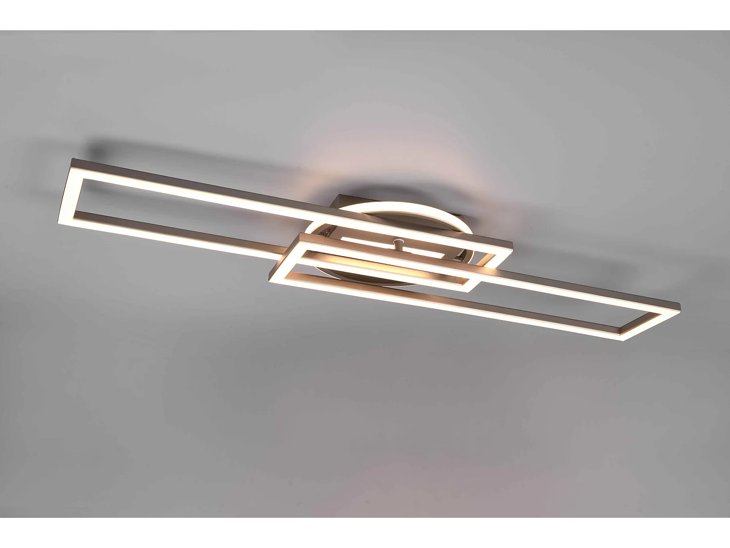 Plafoniera LED orientabile, base illuminata, acciaio, L 90 cm, Twister