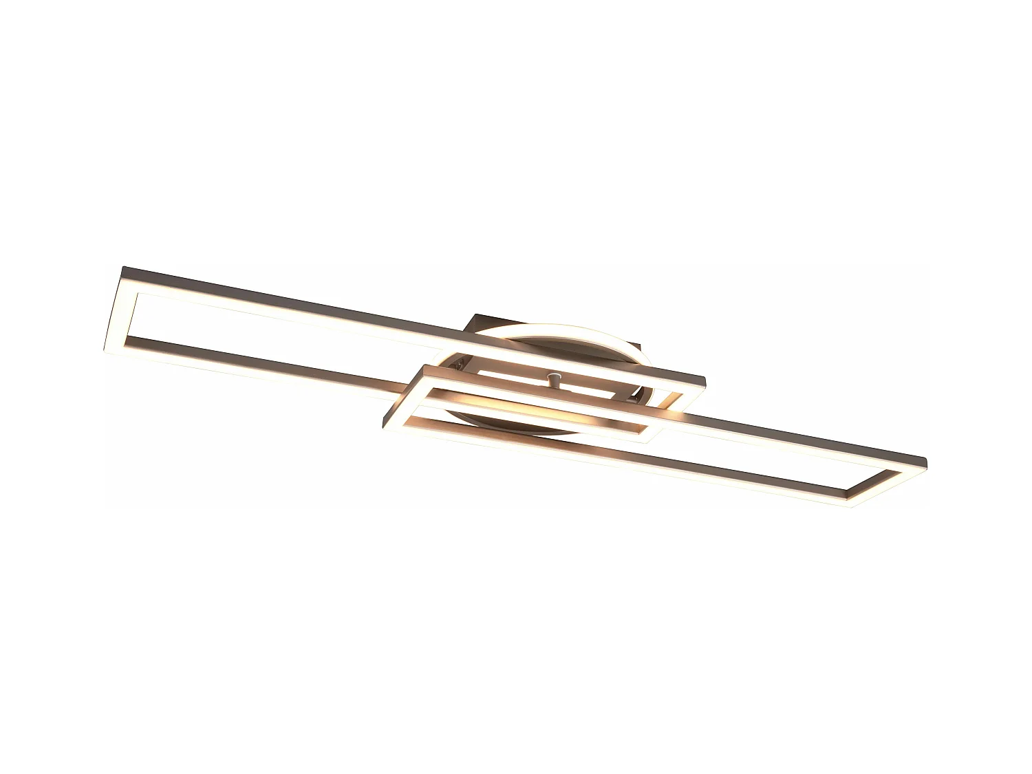 Plafoniera LED orientabile, base illuminata, acciaio, L 90 cm, Twister