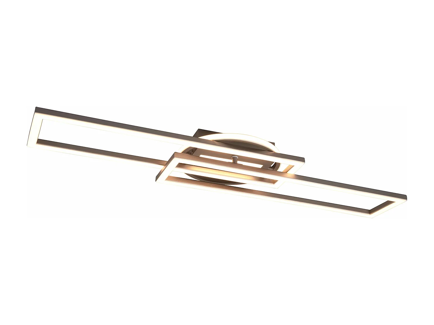 Plafoniera LED orientabile, base illuminata, acciaio, L 90 cm, Twister