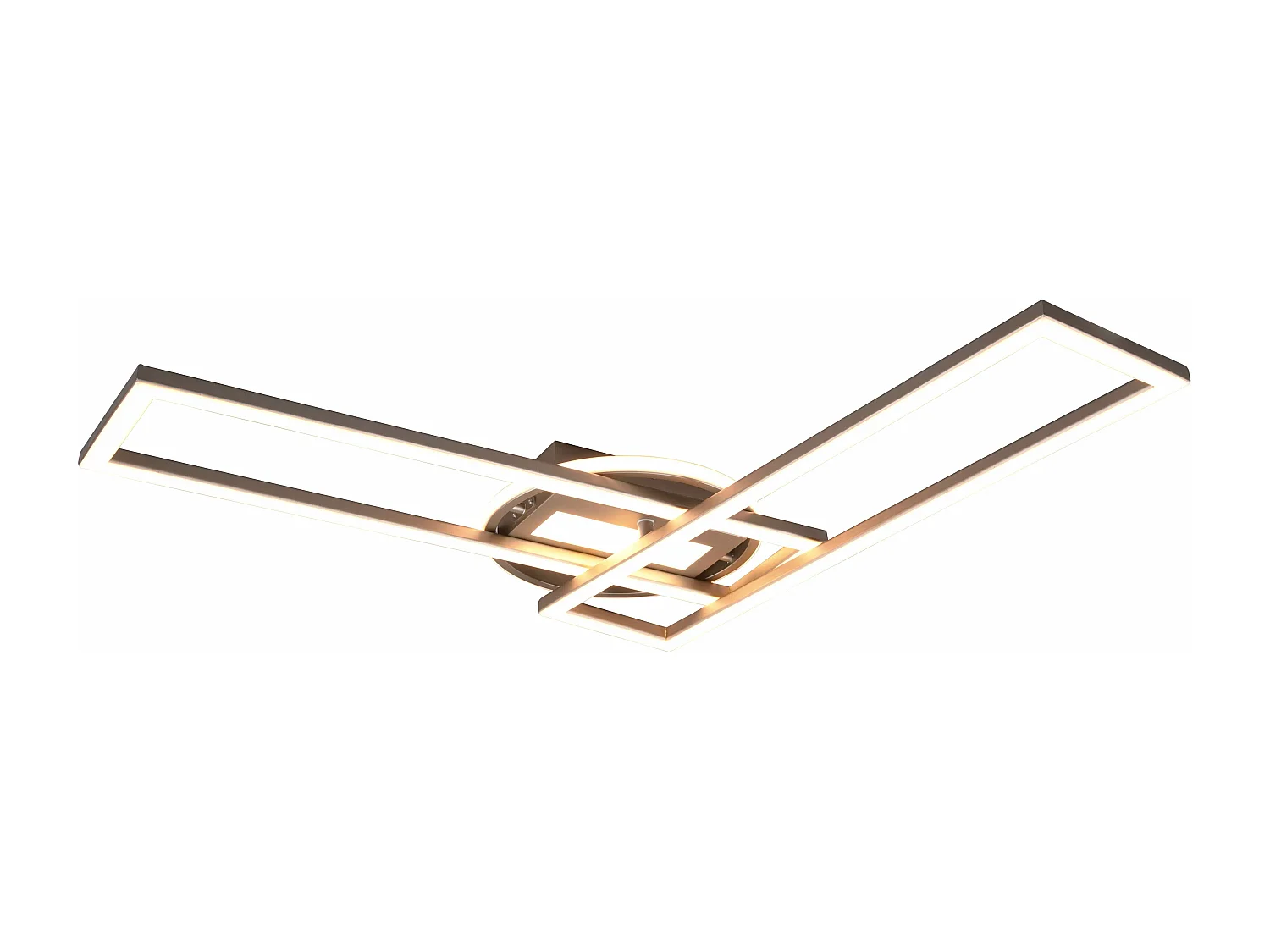 Plafoniera LED orientabile, base illuminata, acciaio, L 90 cm, Twister