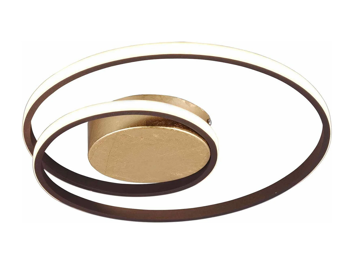 Plafoniera LED spirale, metallo, oro anticato, D 39 cm, Zibal