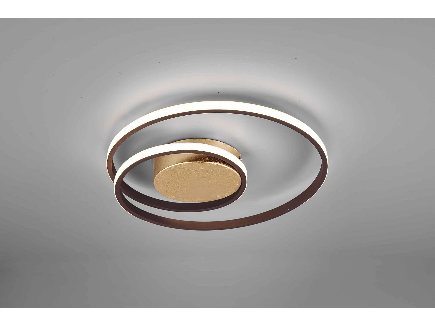 Plafoniera LED spirale, metallo, oro anticato, D 39 cm, Zibal