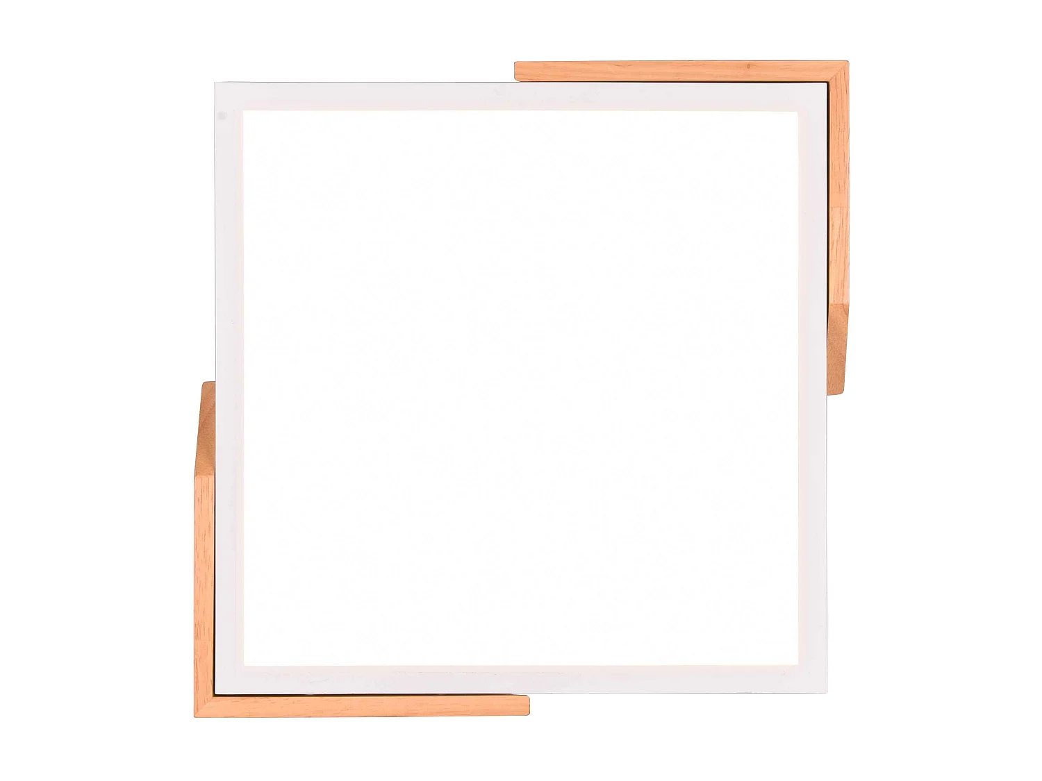 Plafoniera LED quadrata, plastica e legno, bianco, L 31 cm, Meta