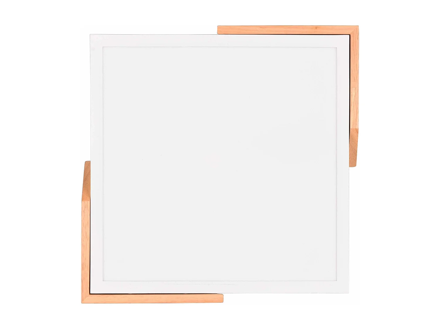 Plafoniera LED quadrata, plastica e legno, bianco, L 31 cm, Meta