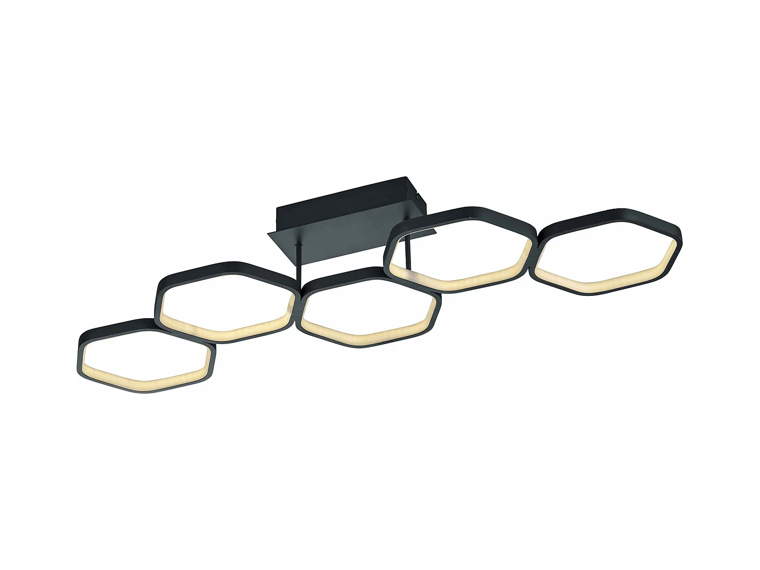 Plafoniera LED 5 esagoni, metallo, antracite, L 90 cm, Vigo