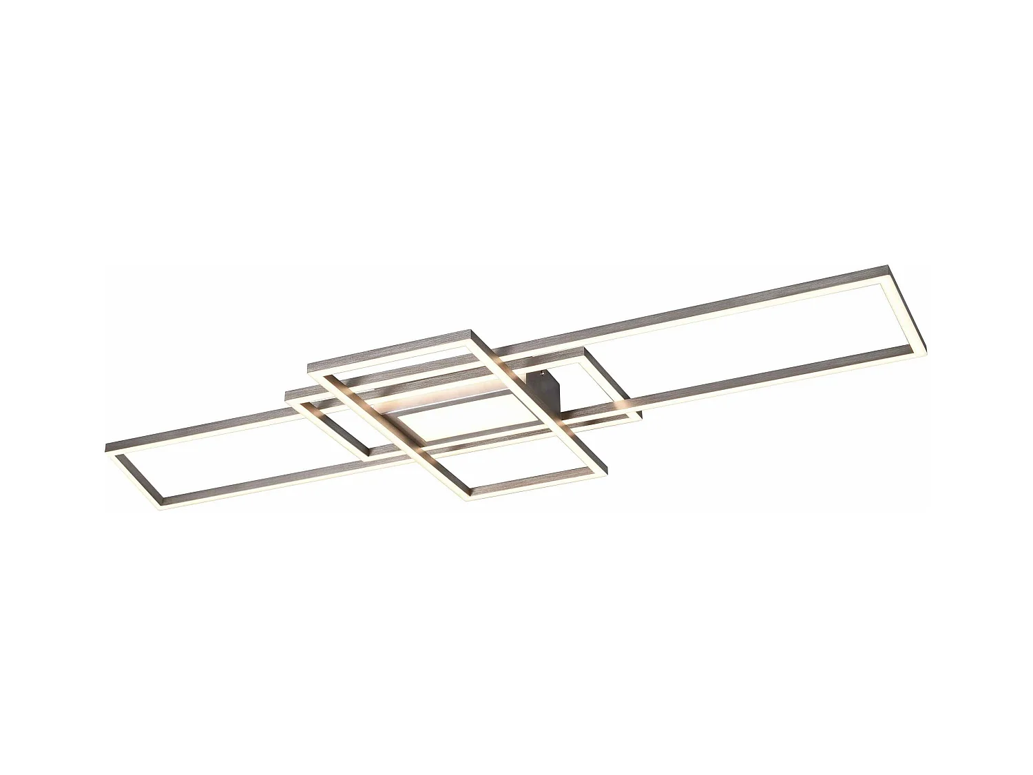 Plafoniera LED 3 rettangoli, metallo, acciaio satinato, L 105 cm, Irvine