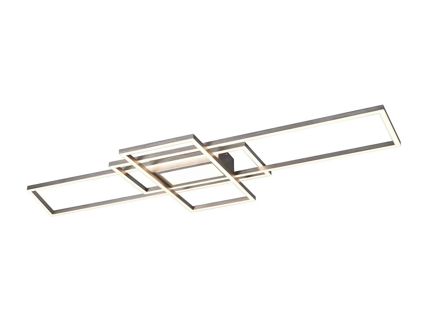 Plafoniera LED 3 rettangoli, metallo, acciaio satinato, L 105 cm, Irvine
