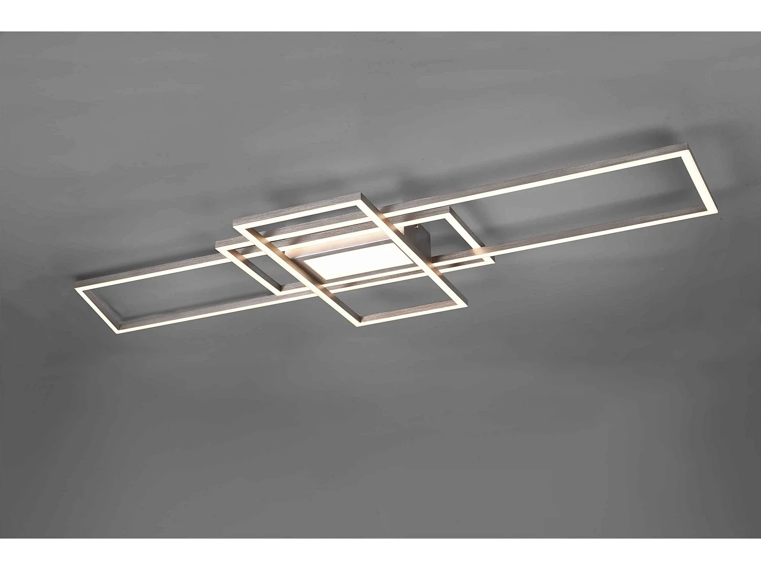 Plafoniera LED 3 rettangoli, metallo, acciaio satinato, L 105 cm, Irvine