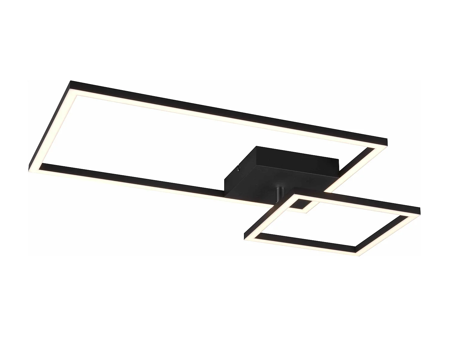 Plafoniera LED, metallo, nero, L 63 cm, Padella