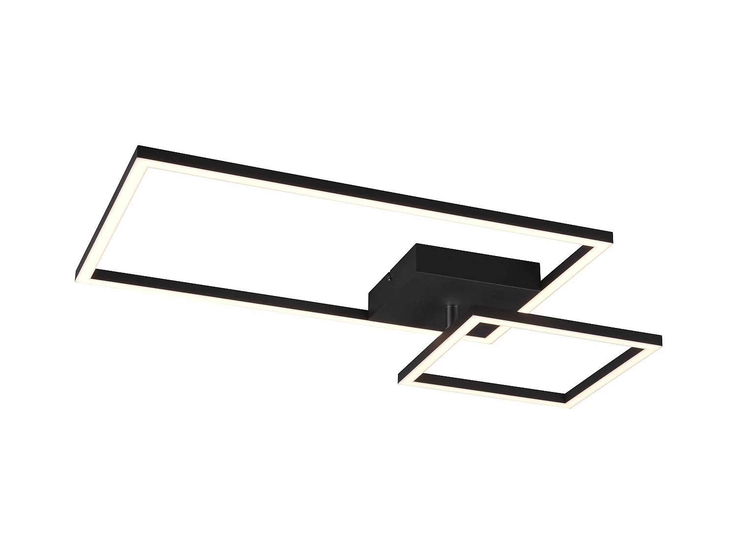 Plafoniera LED, metallo, nero, L 63 cm, Padella