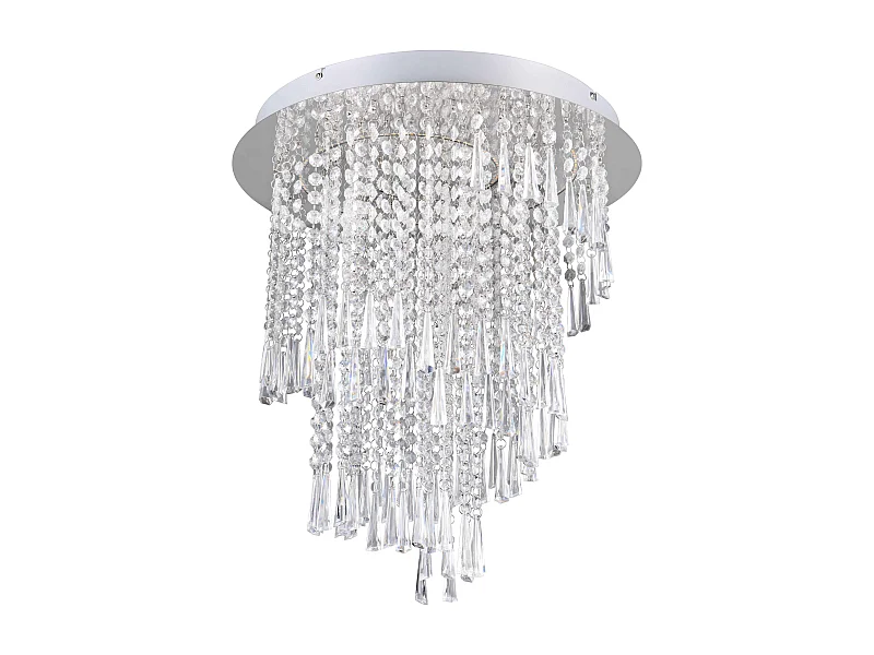 Plafoniera LED con pendenti, metallo cromato, D 45 cm, Pomp