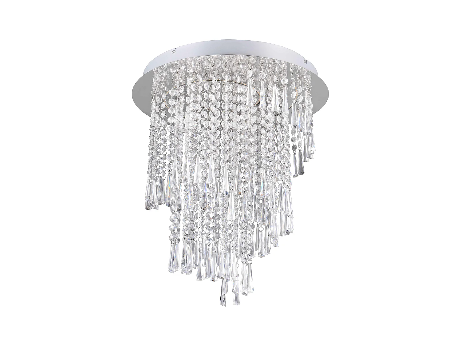 Plafoniera LED con pendenti, metallo cromato, D 45 cm, Pomp
