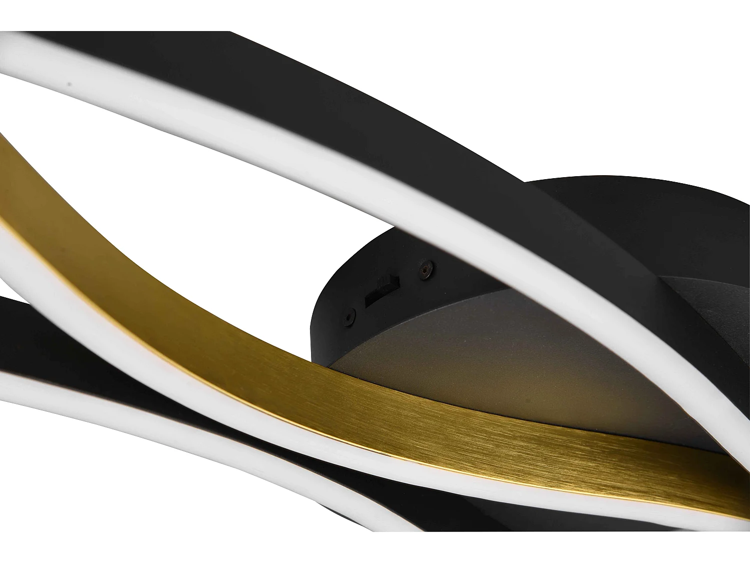 Plafoniera LED ondulata, metallo, ottone e nero, L 108 cm, Blaze