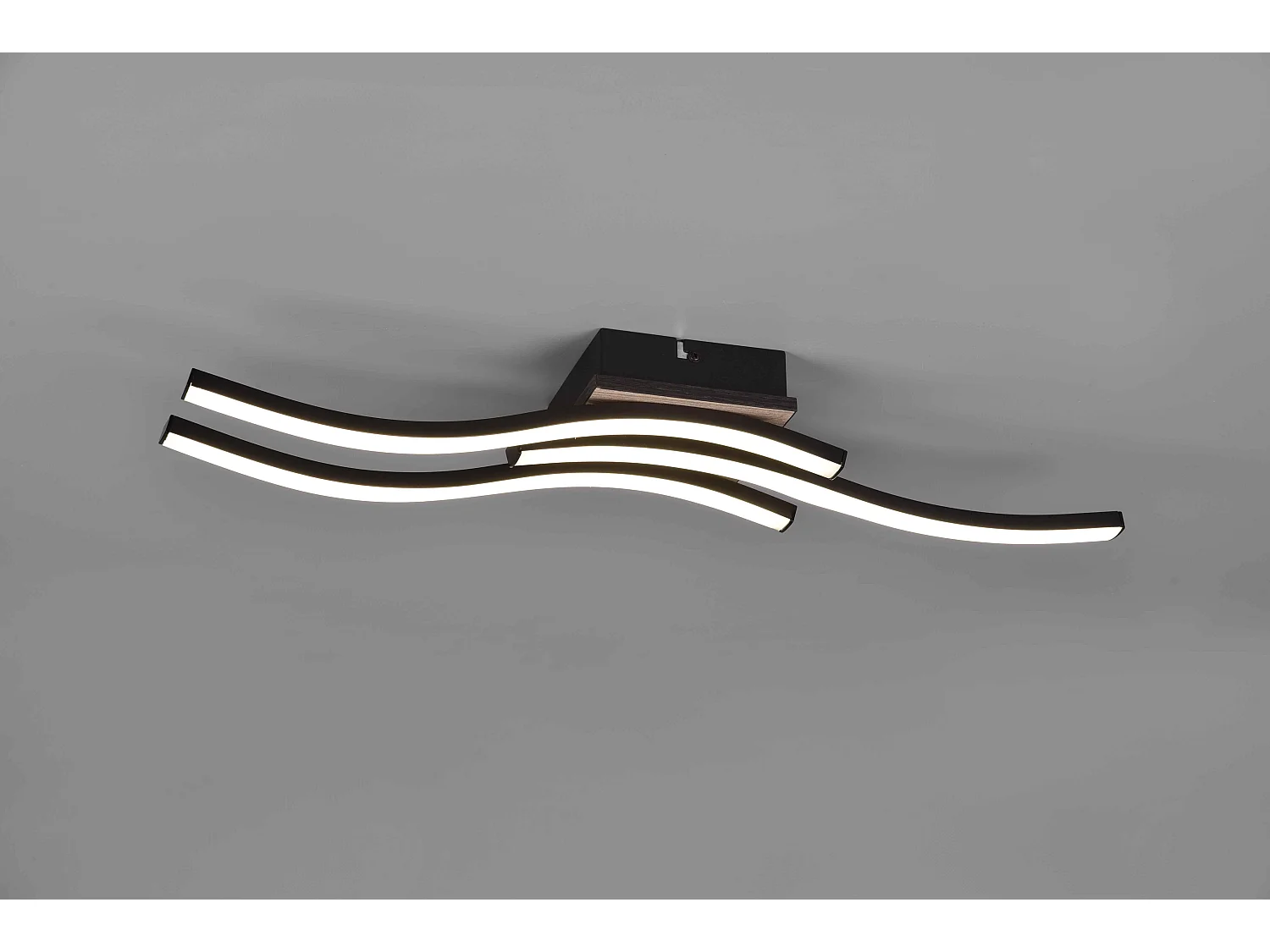 Plafoniera LED 3 bacchette, MDF, antracite, L 56 cm, Route