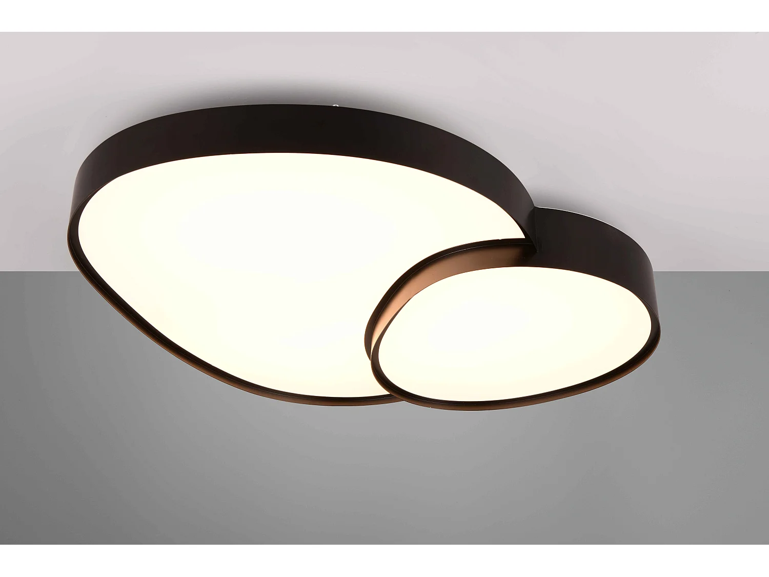 Plafoniera LED forma organica, metallo, nero, L 77 cm, Rise