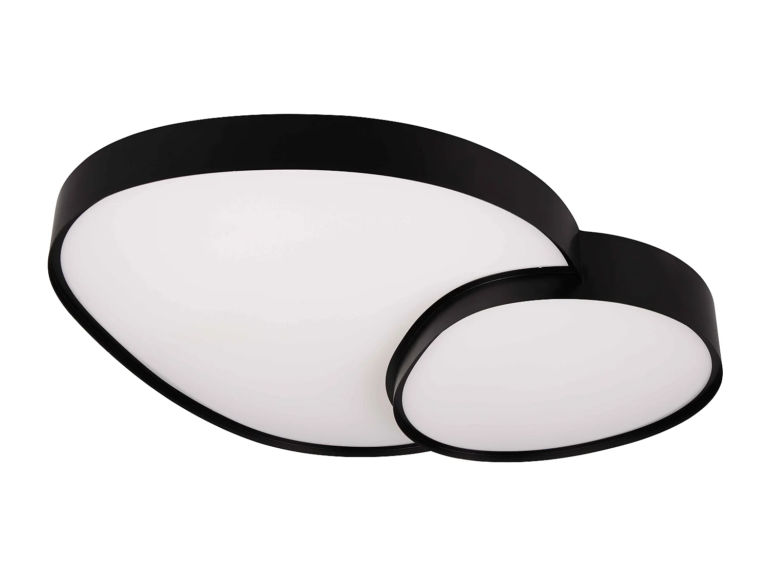 Plafoniera LED forma organica, metallo, nero, L 77 cm, Rise