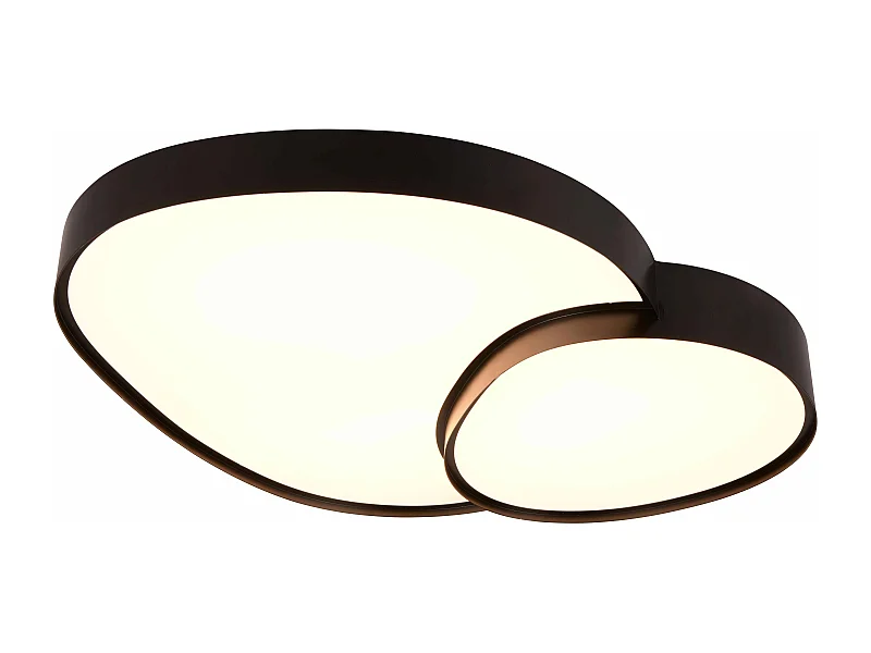 Plafoniera LED forma organica, metallo, nero, L 77 cm, Rise