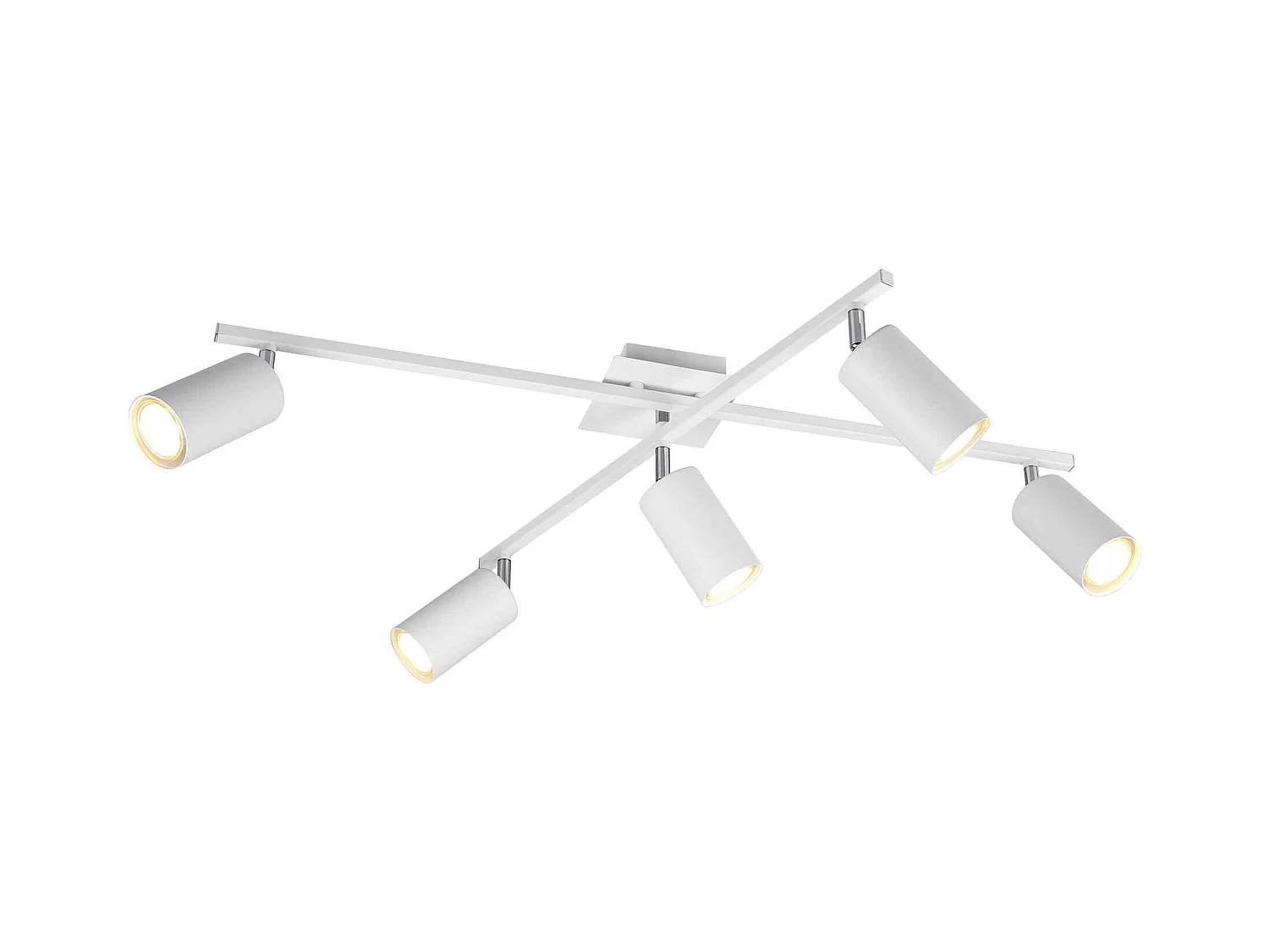 Plafoniera 2 barre orientabili, metallo, bianco, L 77 cm, Marley