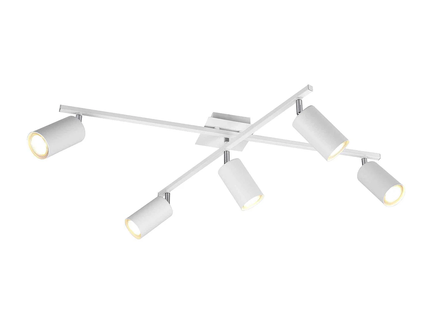 Plafoniera 2 barre orientabili, metallo, bianco, L 77 cm, Marley