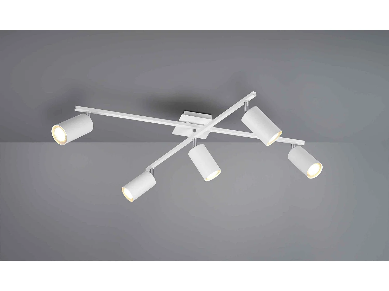 Plafoniera 2 barre orientabili, metallo, bianco, L 77 cm, Marley