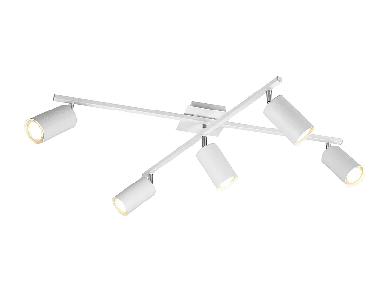 Plafoniera 2 barre orientabili, metallo, bianco, L 77 cm, Marley