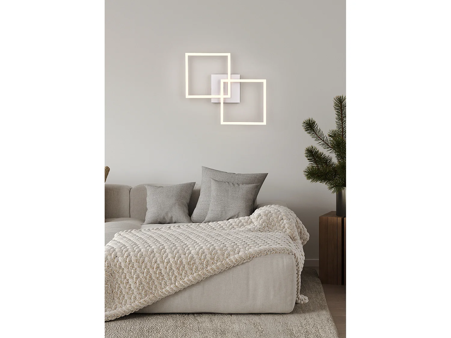 Plafoniera/Applique LED, metallo, alluminio, L 44,6 cm, Trail