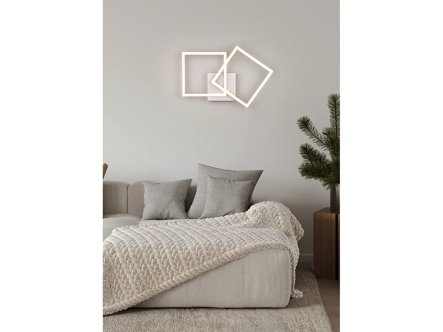 Plafoniera/Applique LED, metallo, alluminio, L 44,6 cm, Trail