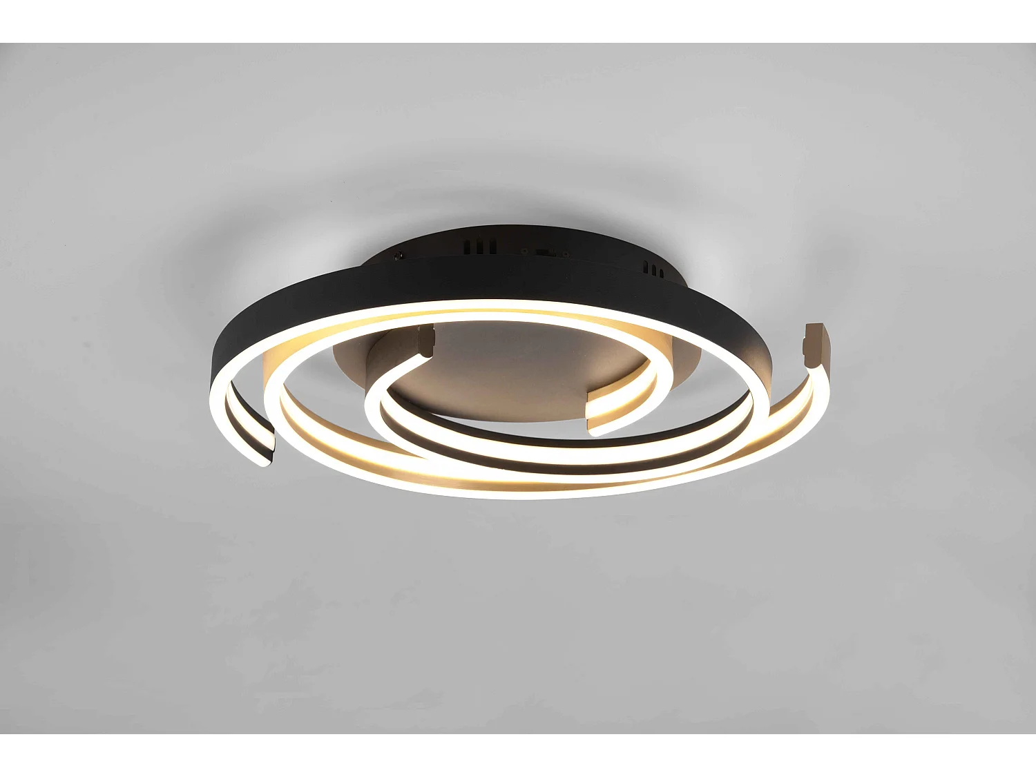 Plafoniera LED spirale, metallo, ottone e nero, D 50 cm, Caya